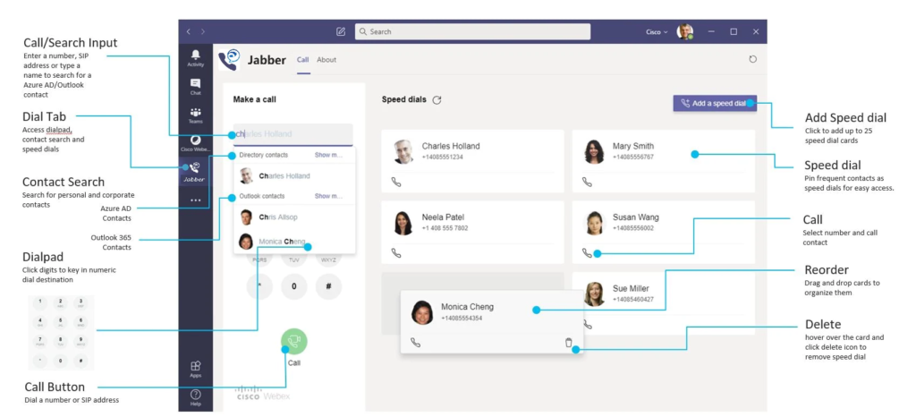 Microsoft Teams with Cisco Jabber Calling